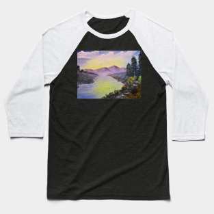 Mountain lake Landscape Baseball T-Shirt